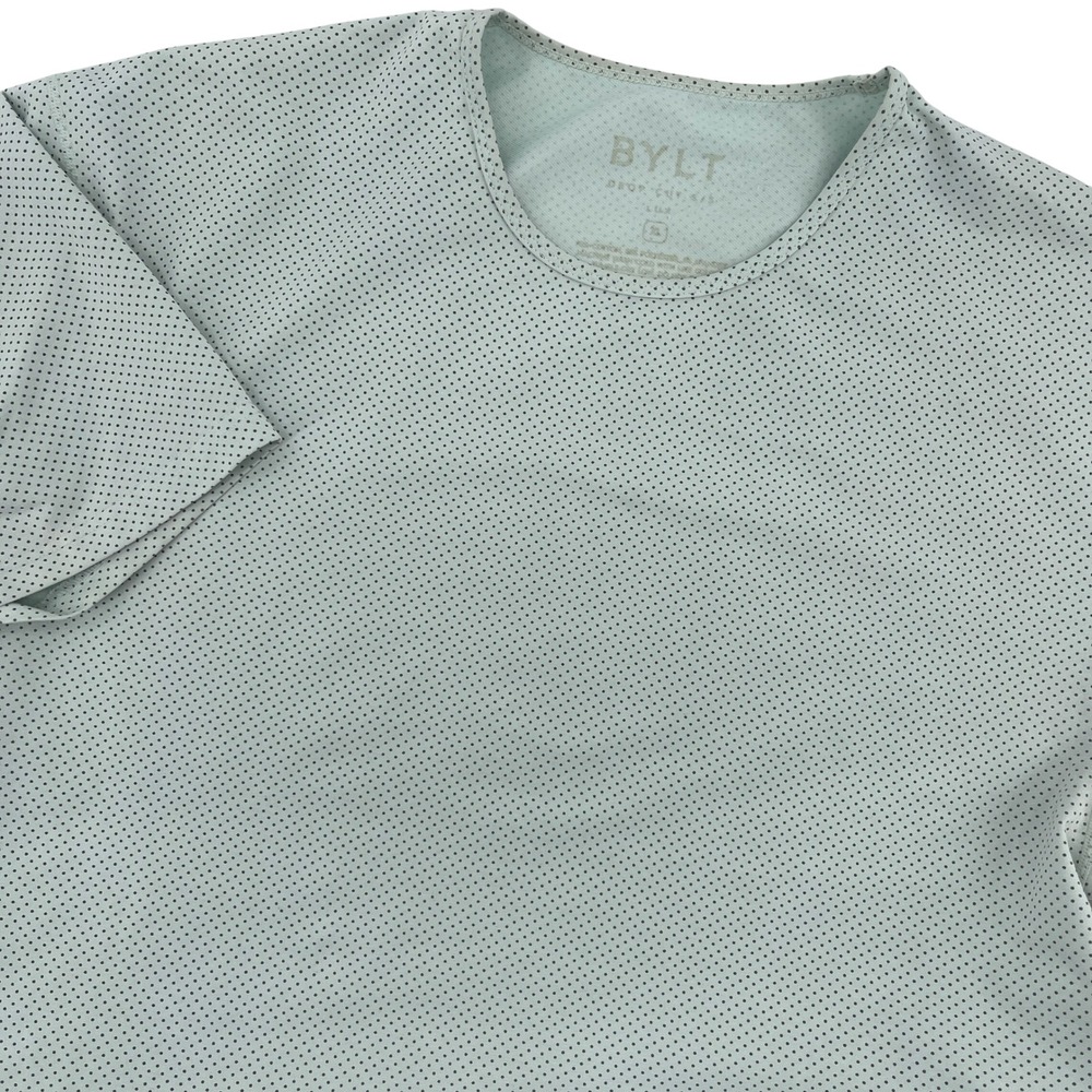 BYLT Basics Light Mint Green Short Sleeve Tee with Micro Dot Pattern